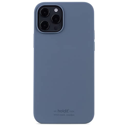 holdit Silikonhülle iPhone 12/12 Pro (6,1”) - 0,8mm Ultra dünn Handyhülle Silikon - Trendy Slim Silicone case mit Voller Schutz (erhöhte Kante für Kameraschutz) - Pacific Blue von holdit