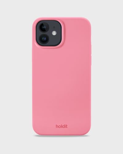 holdit Silikonhülle iPhone 12/12 Pro (6,1”) - 0,8mm Ultra dünn Handyhülle Silikon - Trendy Slim Silicone case mit Voller Schutz (erhöhte Kante für Kameraschutz) - Rouge Pink von holdit