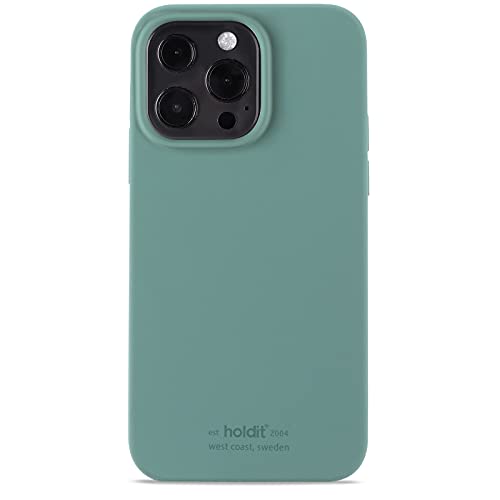holdit Silikonhülle iPhone 13 Pro (6,1”) - 0,8mm Ultra dünn Handyhülle Silikon - Trendy Slim Silicone case mit Voller Schutz (erhöhte Kante für Kameraschutz) - Moss Green von holdit