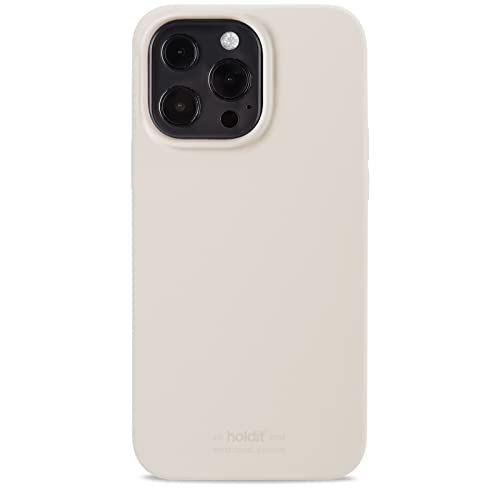 holdit Silikonhülle iPhone 13 Pro - 0,8mm Ultra dünn Handyhülle Silikon - Trendy Slim Silicone case mit Voller Schutz (erhöhte Kante für Kameraschutz) - Light Beige von holdit