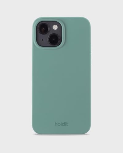 holdit Silikonhülle iPhone 15-0,8mm Ultra dünn Handyhülle Silikon - Trendy Slim Silicone case mit Voller Schutz (erhöhte Kante für Kameraschutz) - Moss Green von holdit