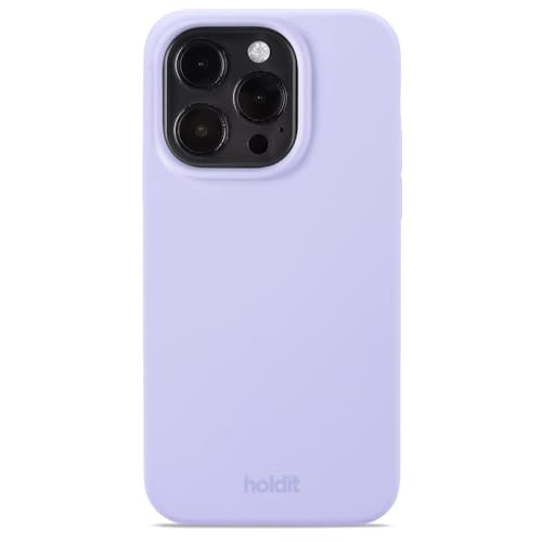 holdit Silikonhülle iPhone 15 Pro - 0,8mm Ultra dünn Handyhülle Silikon - Trendy Slim Silicone case mit Voller Schutz (erhöhte Kante für Kameraschutz) - Lavender von holdit
