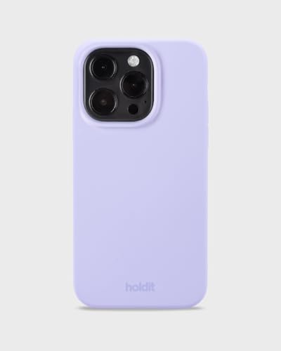 holdit Silikonhülle iPhone 15 Pro - 0,8mm Ultra dünn Handyhülle Silikon - Trendy Slim Silicone case mit Voller Schutz (erhöhte Kante für Kameraschutz) - Lavender von holdit