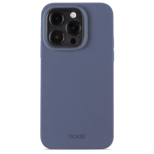 holdit Silikonhülle iPhone 15 Pro - 0,8mm Ultra dünn Handyhülle Silikon - Trendy Slim Silicone case mit Voller Schutz (erhöhte Kante für Kameraschutz) - Pacific Blue von holdit