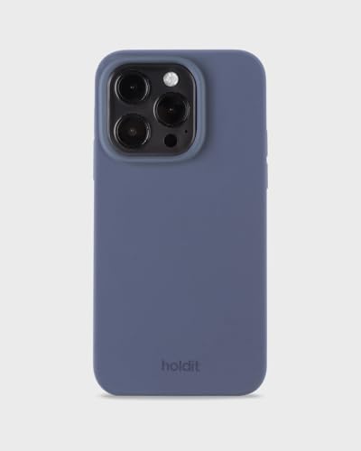 holdit Silikonhülle iPhone 15 Pro - 0,8mm Ultra dünn Handyhülle Silikon - Trendy Slim Silicone case mit Voller Schutz (erhöhte Kante für Kameraschutz) - Pacific Blue von holdit