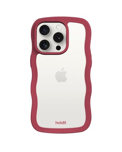 holdit Wavy Case Frame iPhone 15 Pro - Red Velvet/Transparent holdit Wavy Case Frame iPhone 15 Pro - Red Velvet/Transparent von holdit