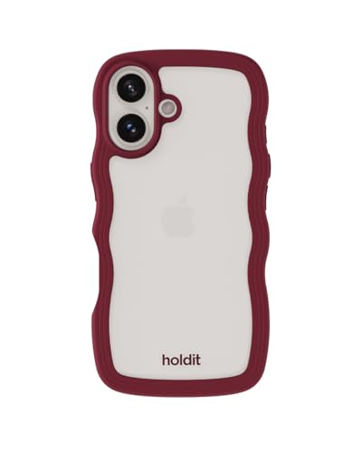 holdit Wavy Case Frame iPhone 16 - Red Velvet/Transparent holdit Wavy Case Frame iPhone 16 - Red Velvet/Transparent von holdit