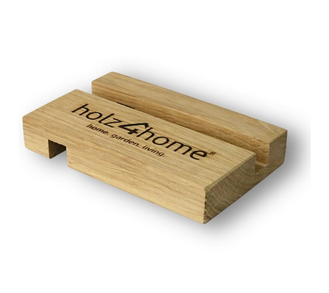 holz4home Handyhalter aus hochwertiger Eiche I Universaler Tabletthalter Handy-Halterung von holz4home