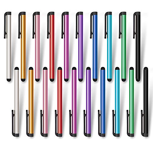 homEdge Stylus-Eingabestift, schmal, 20 Stück, universell einsetzbar, kompatibel mit allen Geräten mit kapazitivem Touchscreen, 10 Farben von homEdge