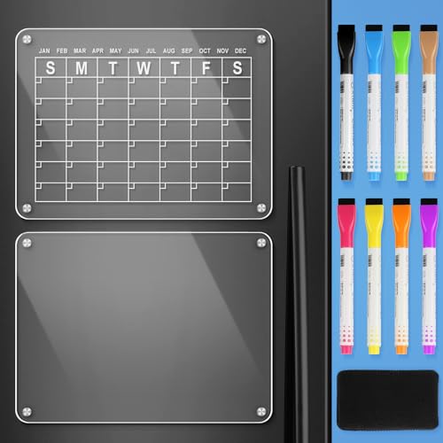 homdat Acryl Kalender für Kühlschrank, 2 Stück Magnetisch Wochenplaner Abwischbar und Memoboard Abwischbar, Transparente Magnettafel Kühlschrank Abwischbar, Familienplaner mit 8 Markers homdat Acryl Kalender für Kühlschrank, 2 Stück Magnetisch Wochenplaner Abwischbar und Memoboard Abwischbar, Transparente Magnettafel Kühlschrank Abwischbar, Familienplaner mit 8 Markers von homdat