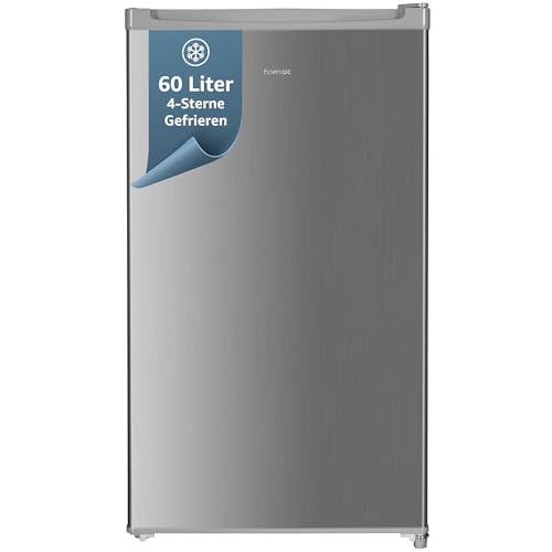 homeX Gefrierschrank, Tiefkühlschrank klein - 60L Nutzinhalt, 4-Sterne Gefrieren, Freezer kompakt, Gefrierschränke freistehend, Temperaturregelung, wechselbarer Türanschlag, leise 40 dB, silber homeX Gefrierschrank, Tiefkühlschrank klein - 60L Nutzinhalt, 4-Sterne Gefrieren, Freezer kompakt, Gefrierschränke freistehend, Temperaturregelung, wechselbarer Türanschlag, leise 40 dB, silber von homeX