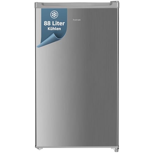 homeX Kühlschrank ohne Gefrierfach, Vollraumkühlschrank klein - 88L Nutzinhalt, freistehend und kompakt, Tischkühlschrank leise 39 dB, Fridge mit LED-Innenbeleuchtung und Temperaturregelung, silber homeX Kühlschrank ohne Gefrierfach, Vollraumkühlschrank klein - 88L Nutzinhalt, freistehend und kompakt, Tischkühlschrank leise 39 dB, Fridge mit LED-Innenbeleuchtung und Temperaturregelung, silber von homeX