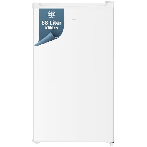 homeX Kühlschrank ohne Gefrierfach, Vollraumkühlschrank klein - 88L Nutzinhalt, freistehend und kompakt, Tischkühlschrank leise 39 dB, Fridge mit LED-Innenbeleuchtung und Temperaturregelung, weiß homeX Kühlschrank ohne Gefrierfach, Vollraumkühlschrank klein - 88L Nutzinhalt, freistehend und kompakt, Tischkühlschrank leise 39 dB, Fridge mit LED-Innenbeleuchtung und Temperaturregelung, weiß von homeX