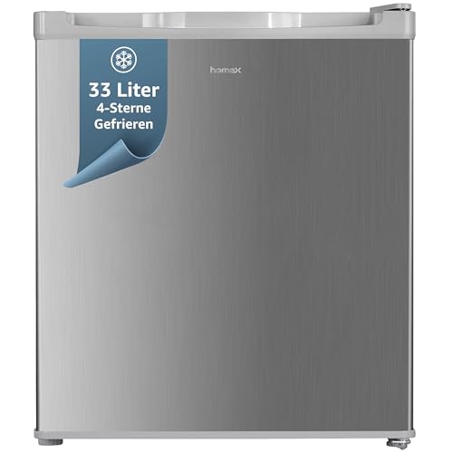 homeX Mini Gefrierschrank, Gefriertruhe klein - 33L Nutzinhalt, 4-Sterne Gefrierbox, freistehend, kompakte Tiefkühltruhe, Mini Freezer mit Temperaturregelung, kleiner Tiefkühlschrank, leise, silber homeX Mini Gefrierschrank, Gefriertruhe klein - 33L Nutzinhalt, 4-Sterne Gefrierbox, freistehend, kompakte Tiefkühltruhe, Mini Freezer mit Temperaturregelung, kleiner Tiefkühlschrank, leise, silber von homeX