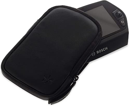 honju Bike Echtledertasche für Bosch Nyon E-Bike / Pedelec (Displayschutz, Innentasche für Schlüssel, Schutz vor Kratzern & Schmutz) - schwarz von honju