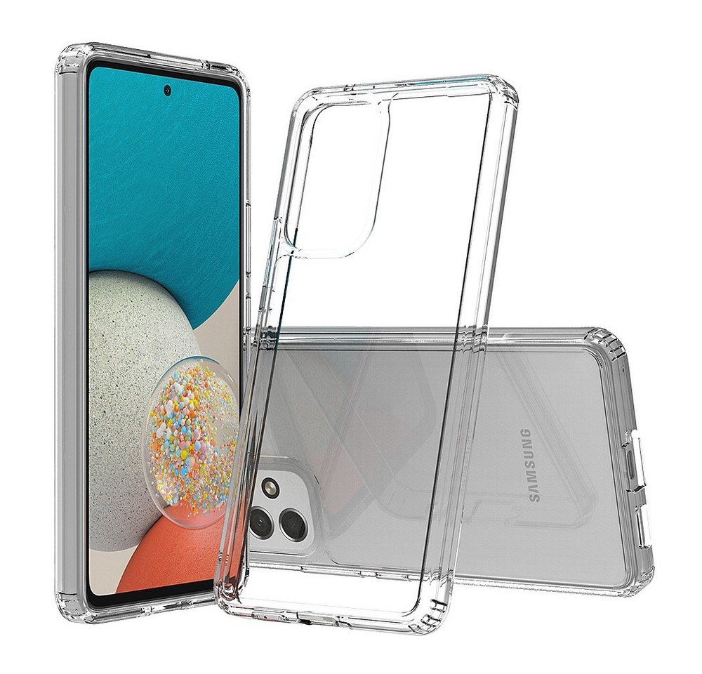 honju Smartphone-Hülle FIT Clear, [Samsung Galaxy A53 5G Hülle, Weicher TPU Rahmen & Rückseite aus Acrylglas, NFC kompatibel, Anti-Fingerabdruck Beschichtung, Vergilbungsbeständig] transparent von honju