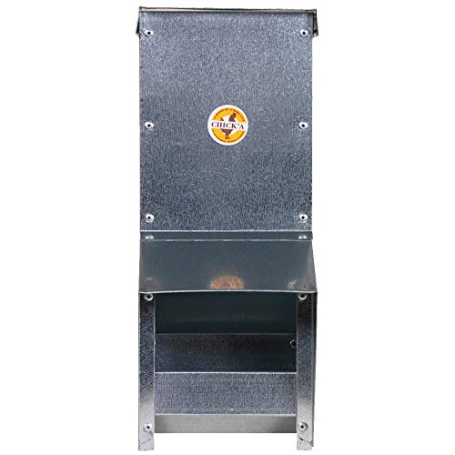 Trichter-Gefluegelfutterautomat 10 Liter, fuer 8 Huehner, mit Regenschutz Vordach von horizont