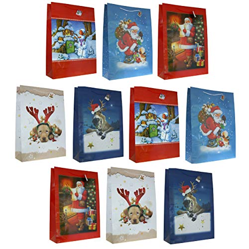 10x Geschenktüten JUMBO, XXXL Taschen Weihnachten 70x50,5x18 cm von hrb
