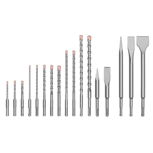 hsawbit SDS Plus Bohrer und Meißel Set, SDS Steinbohrer Hammerbohrer für Beton, Ziegel, Zement, Stein und Mauerwerk 17 teilig hsawbit SDS Plus Bohrer und Meißel Set, SDS Steinbohrer Hammerbohrer für Beton, Ziegel, Zement, Stein und Mauerwerk 17 teilig von hsawbit