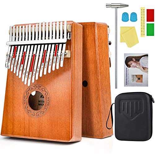 Daumenklavier Kalimba Instrument Kaufen Marimba 17 Keys Schlüssel Calimba Kanun Instrument Kinder Musikinstrumente Erwachsene mit Schutzhülle und Zubehör von htbakoi