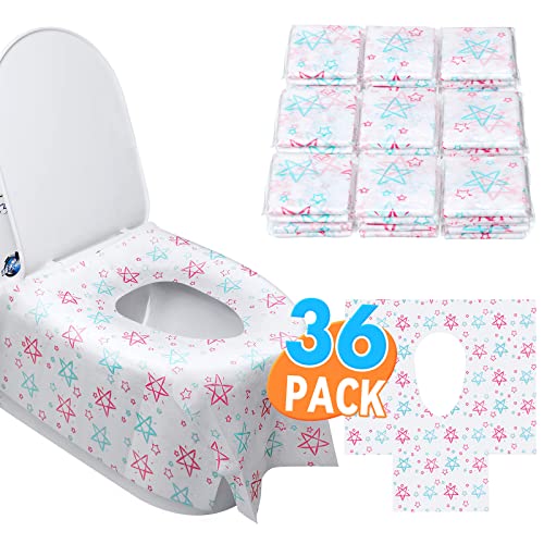 Toilettenauflage Einweg 36 Stück Toilet Seat Cover WC Auflage Einweg Toilettenschutz Unterwegs Einweg Toilettensitzbezug Kinder Unterwegs Sitzauflage Toilettensitzauflagen Toiletten Sitzbezug von htbakoi