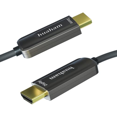 4K Glasfaser HDMI 2.0 Kabel 2M, geflochtenes Nylon 4K HDMI Kabel Ultra hohe Geschwindigkeit 18 Gbit/s, Unterstützung 4K60Hz, HDR, ARC kompatibler PS5 Xbox Apple TV Sony LG Samsung von huaham