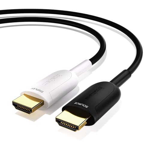huaham 8K Fiber Optic HDMI Cable 15m, 48Gbps Ultra High Speed HDMI 2.1 Cable 8K@60Hz 4K@120Hz, Support eARC RTX 3090 HDCP 2.2&2.3 Dolby Compatible with PS5, Xbox Series X, Roku/Fire/LG CX TV/Blu-ray von huaham