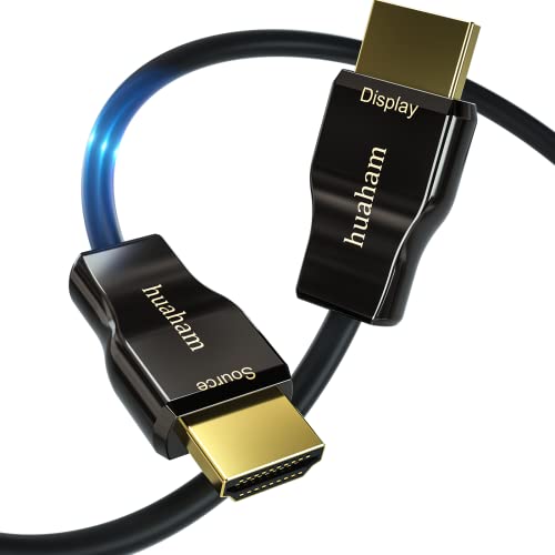 Glasfaser HDMI Kabel, 8K HDMI Kabel (CL3-bewertet) Ultra High Speed 48 Gbit/s, unterstützt 8K60 Hz, 4K120 Hz, dynamischer HDR 10, eARC kompatibel mit PS5, PS4, Xbox, Apple TV, LG (8K-10 m) von huaham