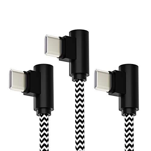 huaham USB C bis USB C -Kabel [3pack, 1m 1,8 m und 3M] 3.1A -Ladegerät Cable Fast Ladekabel Rechtwinkel, langlebiger Nylon geflochtenes USB -C -Ladungskabel, das mit Galaxy LG kompatibel ist von huaham