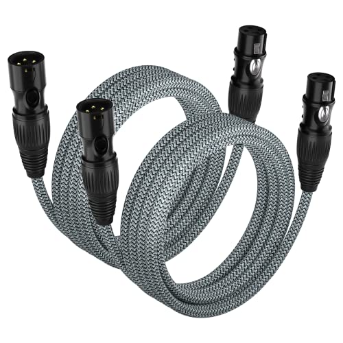 huaham XLR -Kabel 2Pack 1M, Mikrofonkabel Nylon geflochtenes XLR -Mann bis weiblich ausgewogenes 3 -pin -XLR -Mikrofonkabel, das mit Mixer, Aufnahmestudio, Lautsprechersystemen von huaham