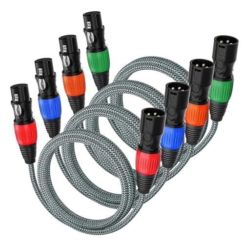 huaham XLR Kabel 4Pack 5m, Mikrofonkabel Nylon geflochtene XLR Stecker auf Weiblich Balancierte 3-PIN Mikrofonkabel kompatibel mit Mixer, Aufnahmestudio, Lautsprechersystemen und mehr huaham XLR Kabel 4Pack 5m, Mikrofonkabel Nylon geflochtene XLR Stecker auf Weiblich Balancierte 3-PIN Mikrofonkabel kompatibel mit Mixer, Aufnahmestudio, Lautsprechersystemen und mehr von huaham