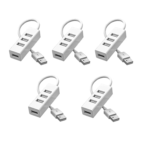 huanzhi 5-Teiliger Hub USB Multi 2.0 Hub USB-Splitter-Netzteil Hochgeschwindigkeits-4-Port-All-In-One-GeräT für PC-Windows-ComputerzubehöR A von huanzhi