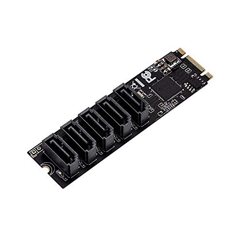 M.2 (PCIe 3.0) auf 5 Ports SATA III 6G ssd Adapter mit sataII Kabel von huicouldtool