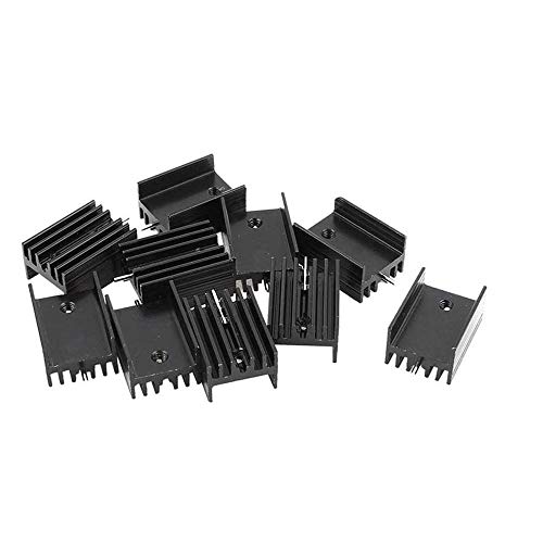 huicouldtool 10 Stück 21x15x11mm schwarzer Aluminium-Kühlkörper für TO-220 Mosfet-Transistoren von huicouldtool