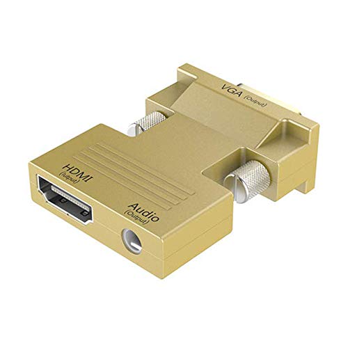 huicouldtool 1080P HDMI zu VGA Adapter Digital zu Analog Audio Video Converter Kabel für PC Laptop TV Box Projektor,Gold von huicouldtool