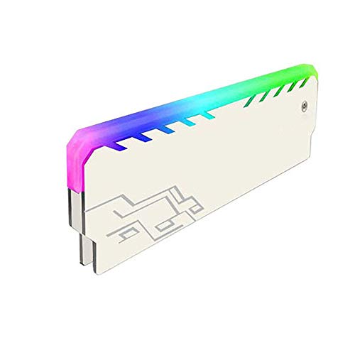 huicouldtool 2 Teile/los Desktop Speicher Kühlkörper Kühler Shell RGB 256 Farbe Automatische Änderung Aluminium Kühlkörper RAM Kühlweste,weiß 2tlg von huicouldtool