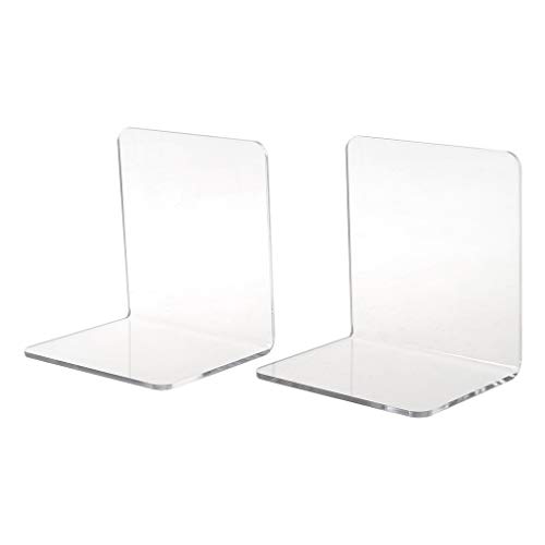 Huiouer, Transparente Acryl-Buchstützen, L-förmig, für Schreibtisch, Bücherregal, Schule, Schreibwaren, Bürozubehör, 2 Stück von huiouer
