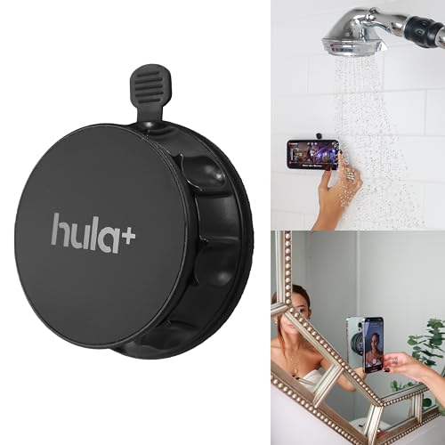 hula+ MagSafe Handyhalterung, tragbare Halterung, wiederverwendbarer Ständer für Dusche, Spiegel, Küche, Fenster und Badezimmer, kompatibel mit MagSafe verstellbare Drehung für Inhalte, TikTok, Filme von hula+