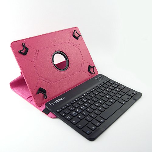 360° drehbare Schutzhülle + Bluetooth Tastatur für 9.6" Samsung Galaxy Tab E PINK [SM-T560,T561][Tasche, Cover, Case, Etui, Schutz, Hülle, Tablet] von humblebe