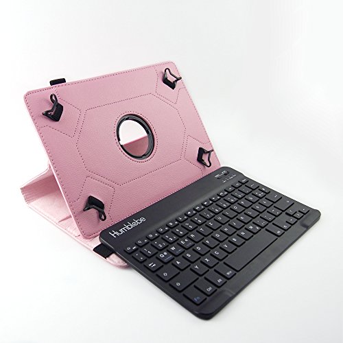 360° drehbare Schutzhülle + Bluetooth Tastatur für 9.6" Samsung Galaxy Tab E ROSÉ [SM-T560,T561][Tasche, Cover, Case, Etui, Schutz, Hülle, Tablet] von humblebe