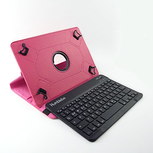 360° drehbare Schutzhülle + Bluetooth Tastatur für 9.7" Samsung Galaxy Tab A Pink [SM-T550,T555][Tasche, Cover, Case, Etui, Schutz, Hülle, Tablet] von humblebe