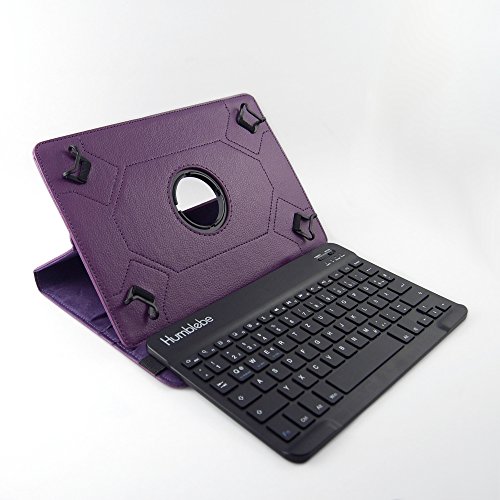 360° drehbare Schutzhülle + Bluetooth Tastatur für 9.7" Samsung Galaxy Tab A Purple [SM-T550,T555][Tasche, Cover, Case, Etui, Schutz, Hülle, Tablet] von humblebe