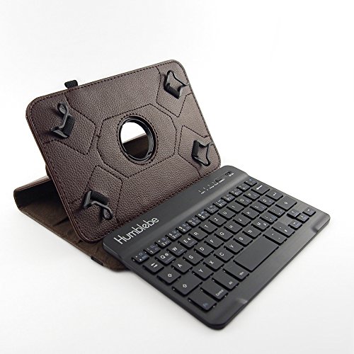 360° drehbare Schutzhülle + Bluetooth Tastatur für 9.7" Samsung Galaxy Tab S2 BRAUN [SM-T810, SM-T813, SM-T815, SM-T819][Tasche, Cover, Case, Etui, Schutz, Hülle, Tablet] von humblebe