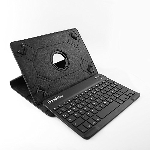 360° drehbare Schutzhülle + Bluetooth Tastatur für 9.7" Samsung Galaxy Tab S2 SCHWARZ [SM-T810, SM-T813, SM-T815, SM-T819][Tasche, Cover, Case, Etui, Schutz, Hülle, Tablet] von humblebe
