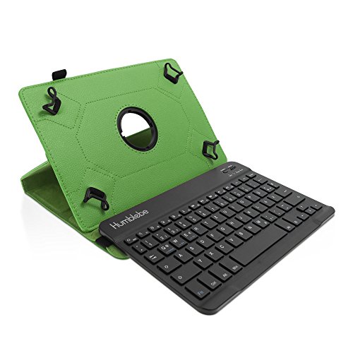 Drehbare Hülle inkl. Deutscher QWERTZ Tastatur für Samsung Galaxy Tab A (A6 2016) 10.1 in Grün mit Standfunktion und Bluetooth [Passend für Modell SM-T580, SM-T585] von humblebe