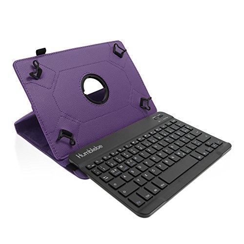 Drehbare Hülle inkl. Deutscher QWERTZ Tastatur für Samsung Galaxy Tab A (A6 2016) 10.1 in Purple mit Standfunktion und Bluetooth [Passend für Modell SM-T580, SM-T585] von humblebe