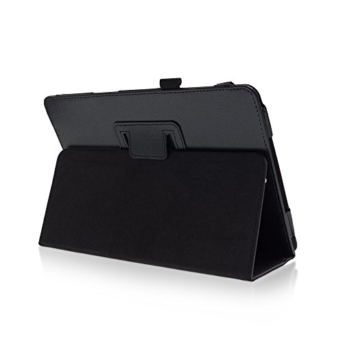 Klassische Hülle mit Standfunktion für Samsung Galaxy Tab A (2015) 9.7 in SCHWARZ mit automatischer Sleep- und Wake-Up-Funktion [passend für Modell SM-T550, SM-T555] von humblebe