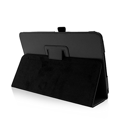 Klassische Hülle mit Standfunktion für Samsung Galaxy Tab A (A6 2016) 10.1 in SCHWARZ mit automatischer Sleep- und Wake-Up-Funktion [passend für Modell SM-T580, SM-T585] von humblebe