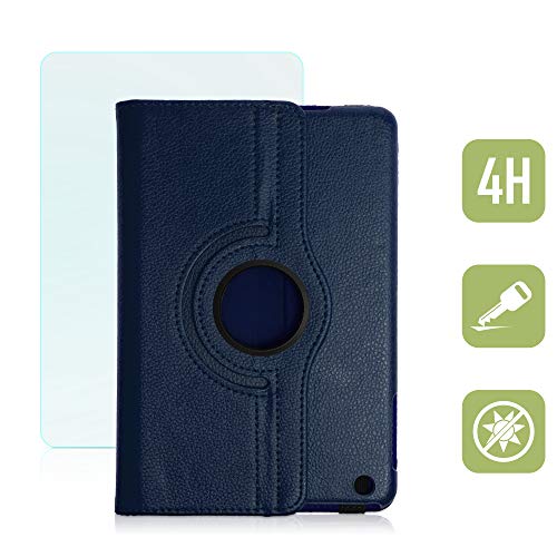 humblebe Drehbare Hülle mit Standfunktion für 7.9" Apple iPad Mini 1/2/3 inkl. Matte (entspiegelte) Schutzfolie in BLAU [passend für A1432, A1454, A1455, A1489, A1490, A1491, A1599, A1600] von humblebe