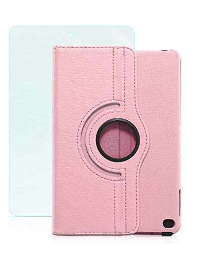 humblebe Drehbare Hülle mit Standfunktion für 7.9" Apple iPad Mini 4 inkl. Panzerfolie aus Glas in ROSÉ [passend für A1538, A1550] von humblebe
